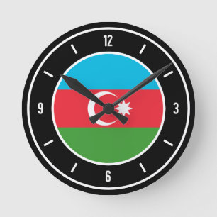 Azerbaijan Flag Elegant Round Clock