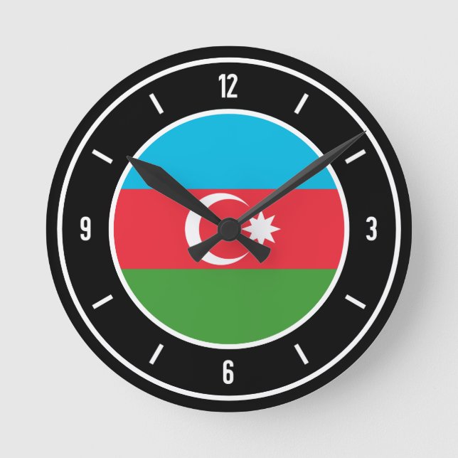Azerbaijan Flag Elegant Round Clock (Front)
