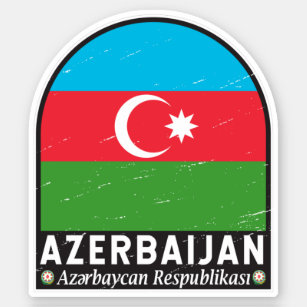 Azerbaijan Flag Emblem Distressed Vintage