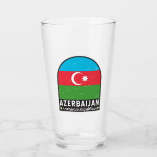 Azerbaijan Flag Emblem Distressed Vintage Glass