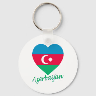 Azerbaijan Flag Heart Key Ring