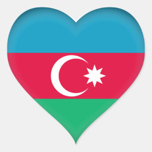 Azerbaijan Flag Heart Sticker