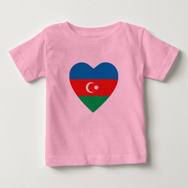 Azerbaijan Flag Heart T-Shirt (Front)