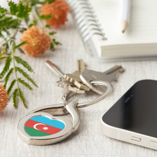 Azerbaijan flag key ring (Side)