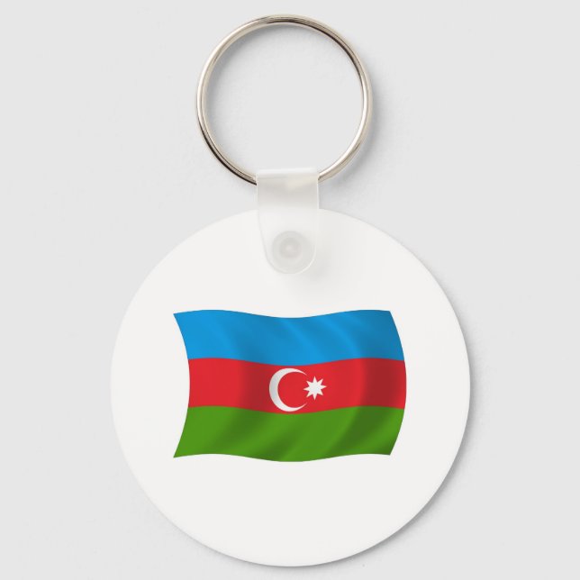 Azerbaijan Flag Keychain (Front)