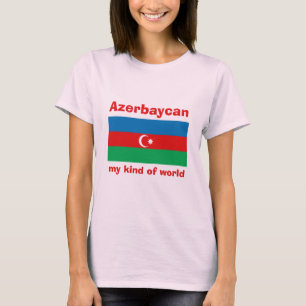 Azerbaijan Flag + Map + Text T-Shirt
