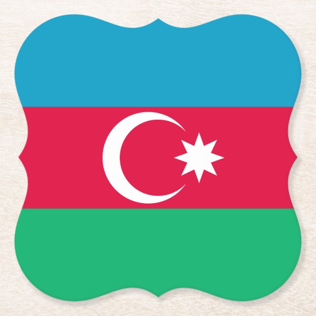 Azerbaijan Flag Paper Coaster (Front)