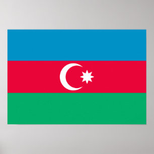 Azerbaijan Flag Poster