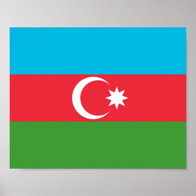Azerbaijan Flag Poster (Front)
