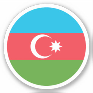 Azerbaijan Flag Round Sticker