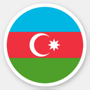 Azerbaijan Flag Round Sticker