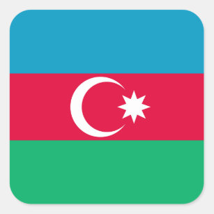 Azerbaijan Flag Square Sticker