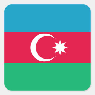 Azerbaijan Flag Square Sticker