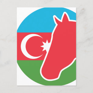 Azerbaijan Horse Azerbaijani National Animal Flag Postcard