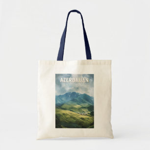 Azerbaijan Illustration Travel Art Vintage Tote Bag