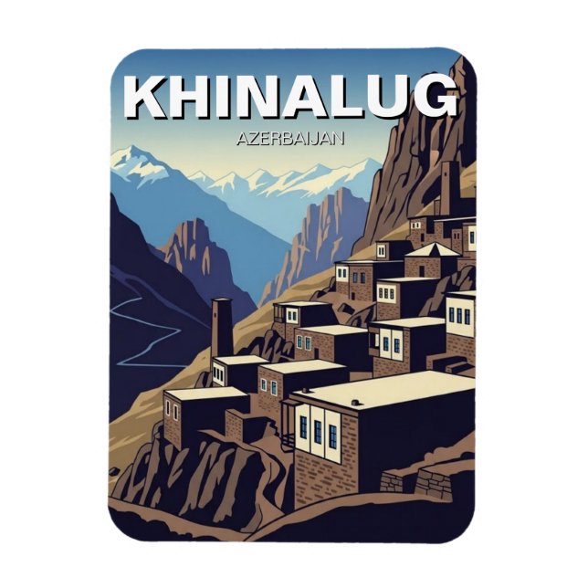 Azerbaijan Khinalug Mountain Village Magnet (Vertical)