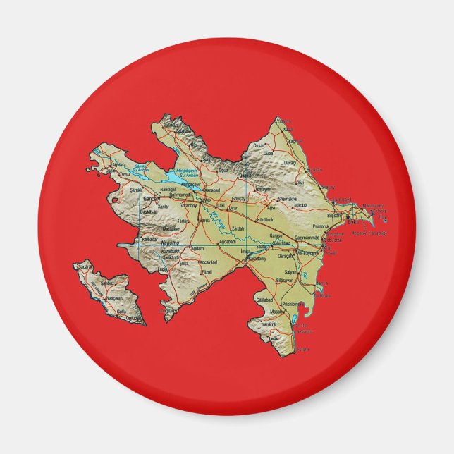 Azerbaijan Map Magnet (Front)