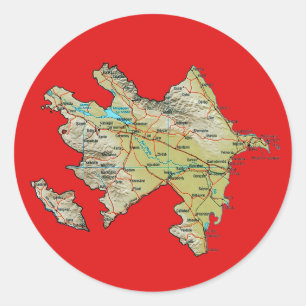 Azerbaijan Map Sticker