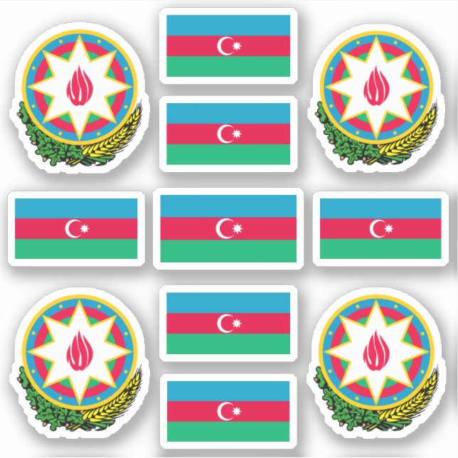 Azerbaijan national symbols /Coat of arms and flag (Front)