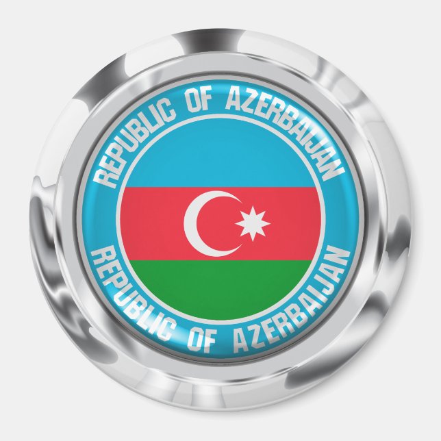 Azerbaijan Round Emblem Magnet (Front)