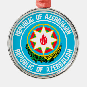 Azerbaijan Round Emblem Metal Tree Decoration