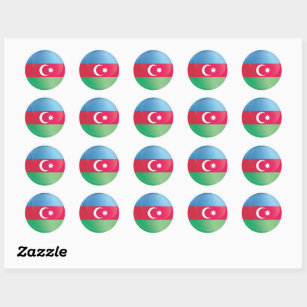Azerbaijan  Round Icon Flag Classic Round Sticker