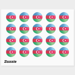 Azerbaijan  Round Icon Flag Classic Round Sticker