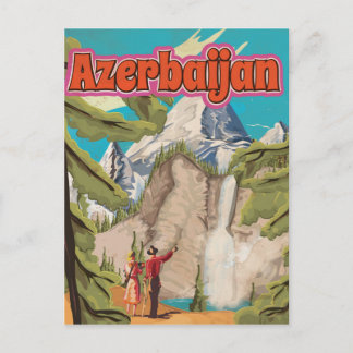 Azerbaijan Vintage Travel Poster Postcard