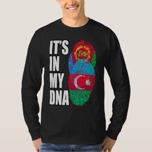 Azerbaijani And Eritrean Mix DNA Flag Heritage T-Shirt