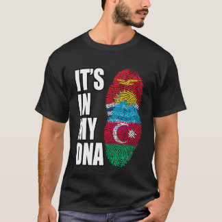 Azerbaijani And Kiribati Mix DNA Heritage Flag T-Shirt