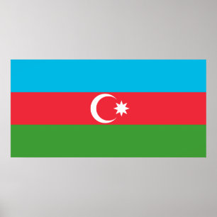 Azerbaijani Flag (Azerbaijan) Poster