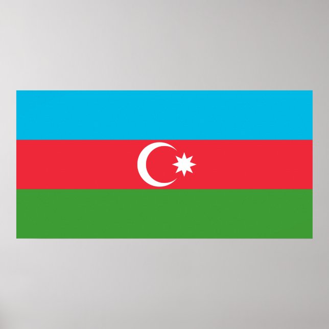 Azerbaijani Flag (Azerbaijan) Poster (Front)