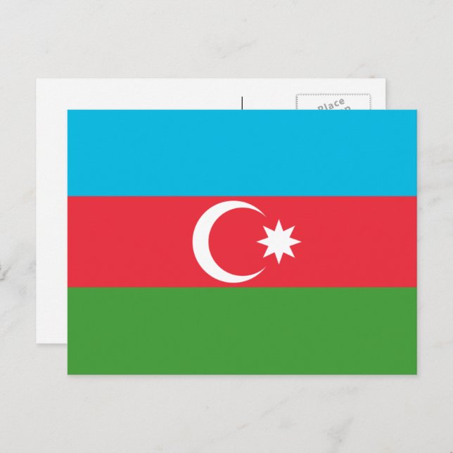 Azerbaijani Flag, Flag of Azerbaijan Postcard (Front/Back)