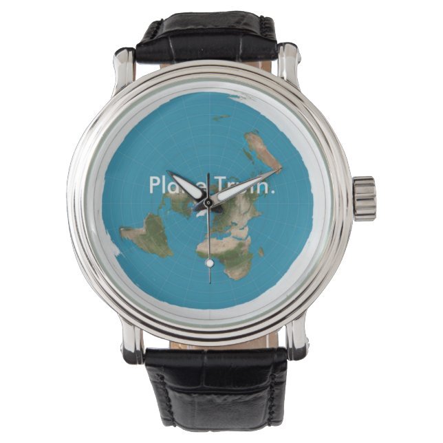 Azimuthal Equidistant Flat Earth Timekeeping Piece Watch (Front)
