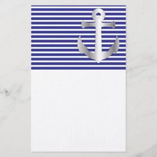Aziza Stripes & Marine Blue Seaman Stationery