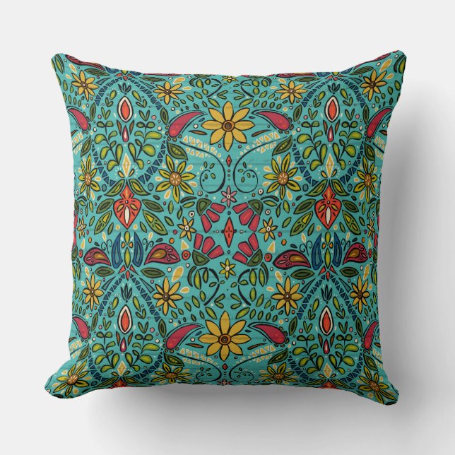aziza turquoise cushion (Front)