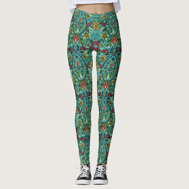 aziza turquoise leggings (Front)