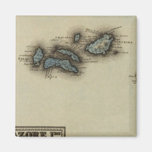 Azore Islands Atlas Map Magnet