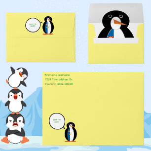 Azorean Talking Ms Penguin Personalised Envelope