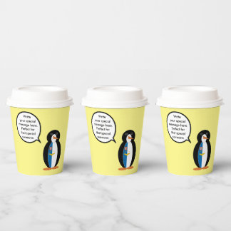 Azorean Talking Ms Penguin Personalised Paper Cups