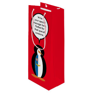 Azorean Talking Ms Penguin Personalised  Wine Gift Bag