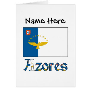 Azores and Azorean Flag Personalised Note Card
