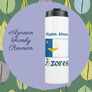 Azores Azorean Flag Blue Personalisation Name Thermal Tumbler