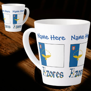 Azores Azorean Flag Blue Personalisation Small Latte Mug