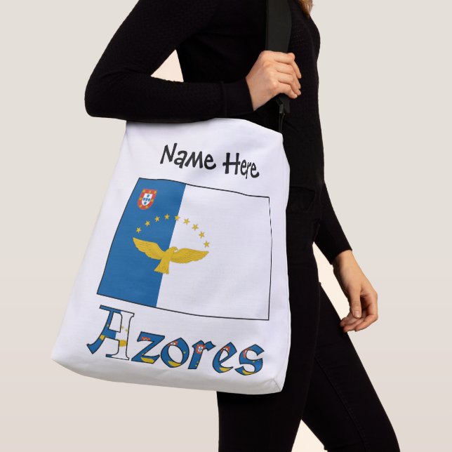 Azores Azorean Flag Personalised Crossbody Bag (Close Up)