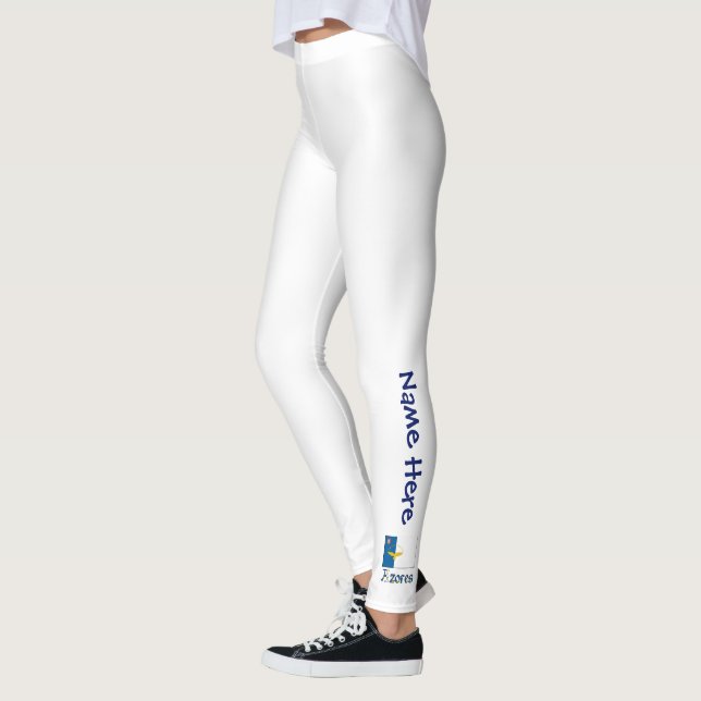 Azores Azorean Flag Personalised Leggings (Left)