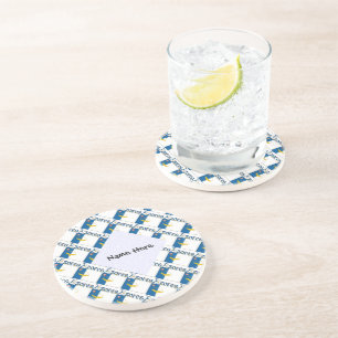 Azores Azorean Flag Tiled Personalised Coaster