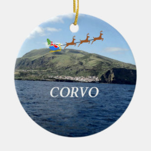 Azores: Corvo Panoramic Christmas Ornament