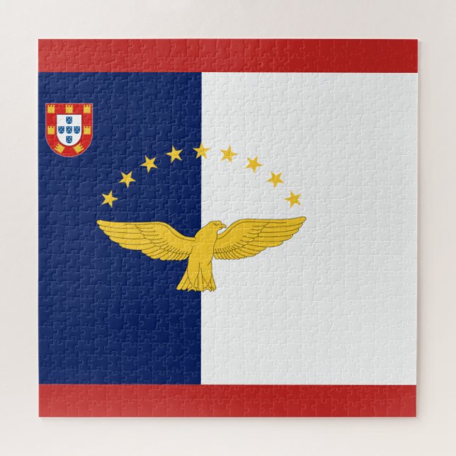 Azores Flag 11" x 14" Puzzle, 30 Oversize Pieces Jigsaw Puzzle (Horizontal)