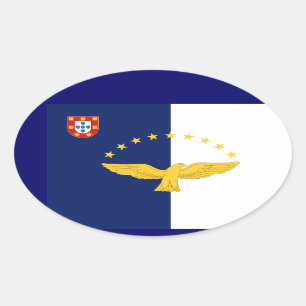 Azores* Flag European Style Oval Sticker